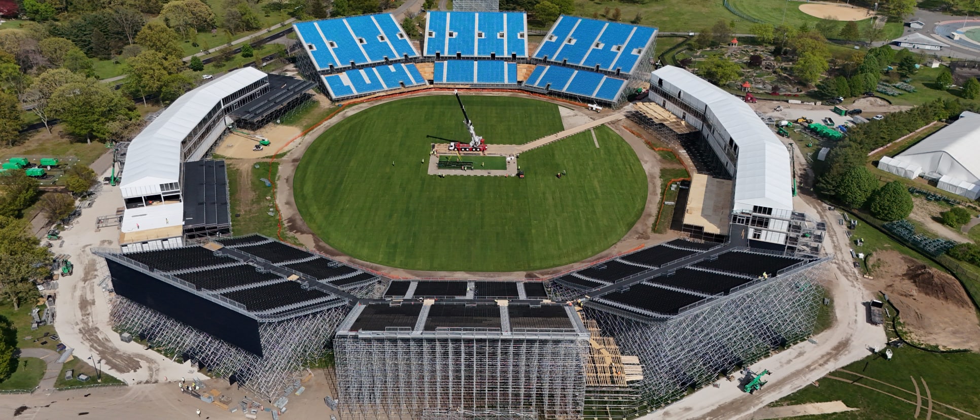 Ariel shot of a stadium